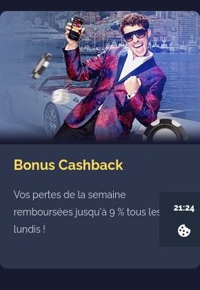 Cashback bonus au Montecrypto casino