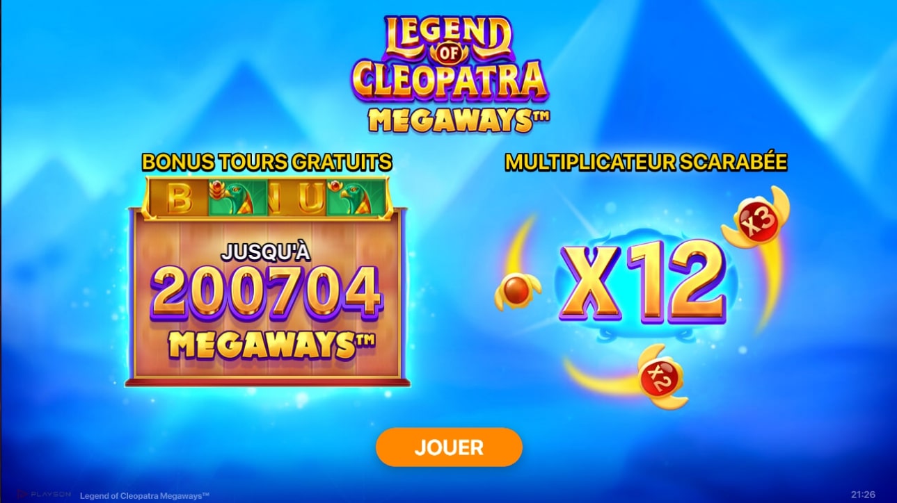 Legend of Cleopatra slot au Montecrypto casino